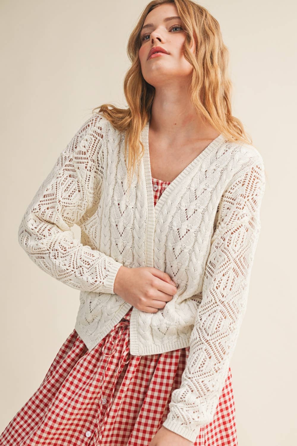 The Phoebe Lightweight Cable Knit Cadigan