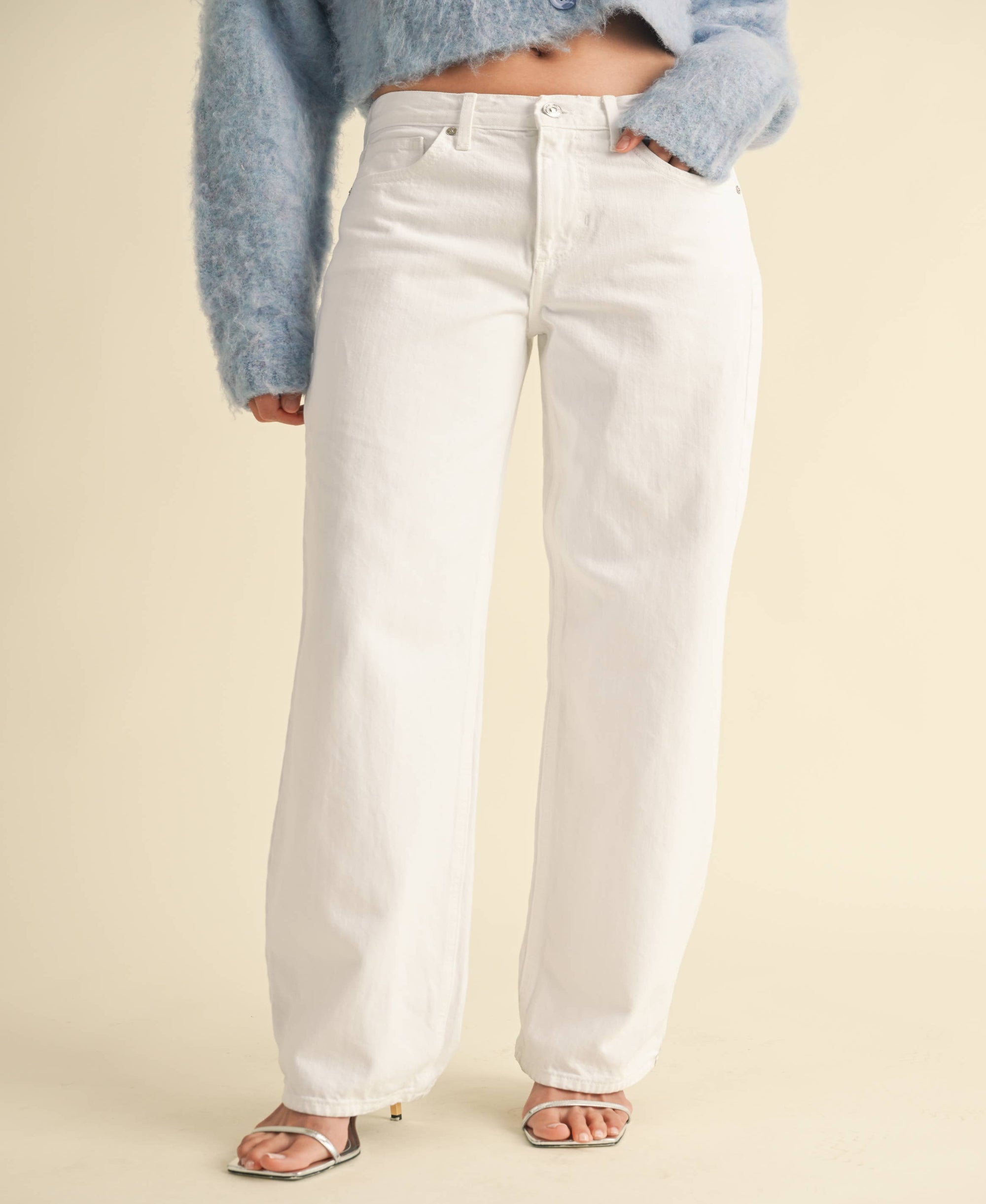 The Hazel Relaxed Straight White Denim