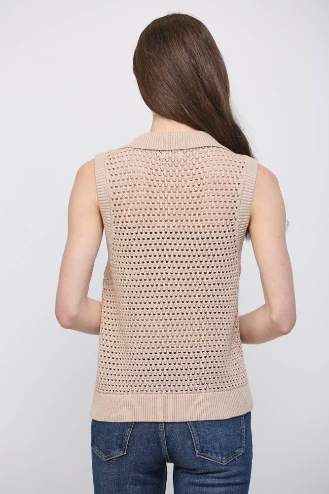 The Gia Half-Zip Sleeveless Sweater