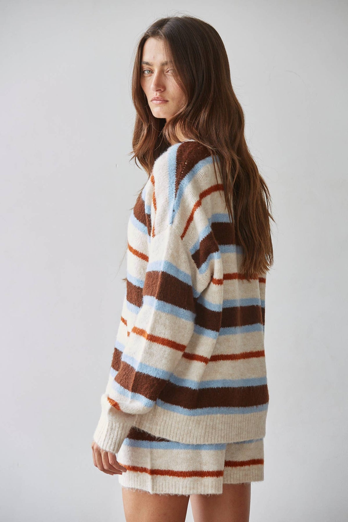 The Britt Multicolor Striped Button Down Cardigan