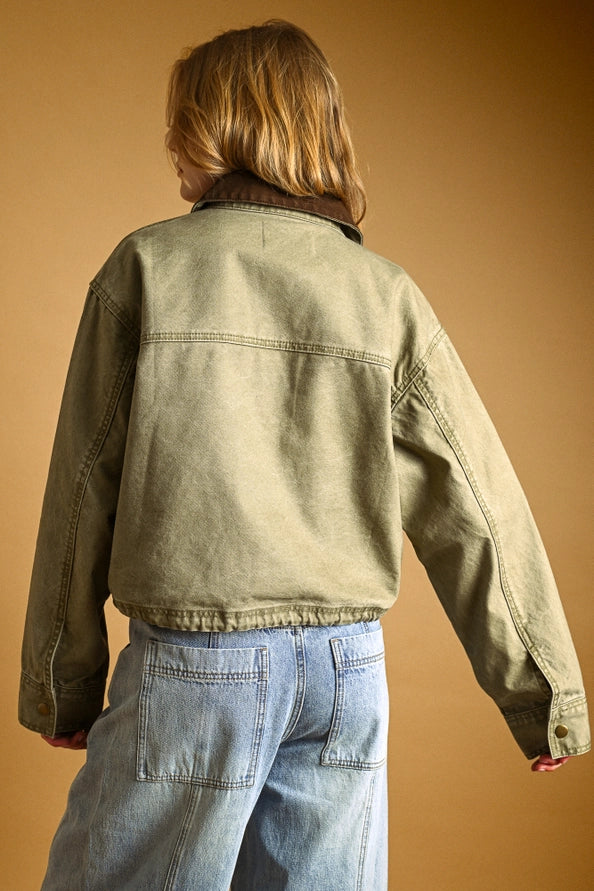 The Piper Contrasted Collar Utility Jacket