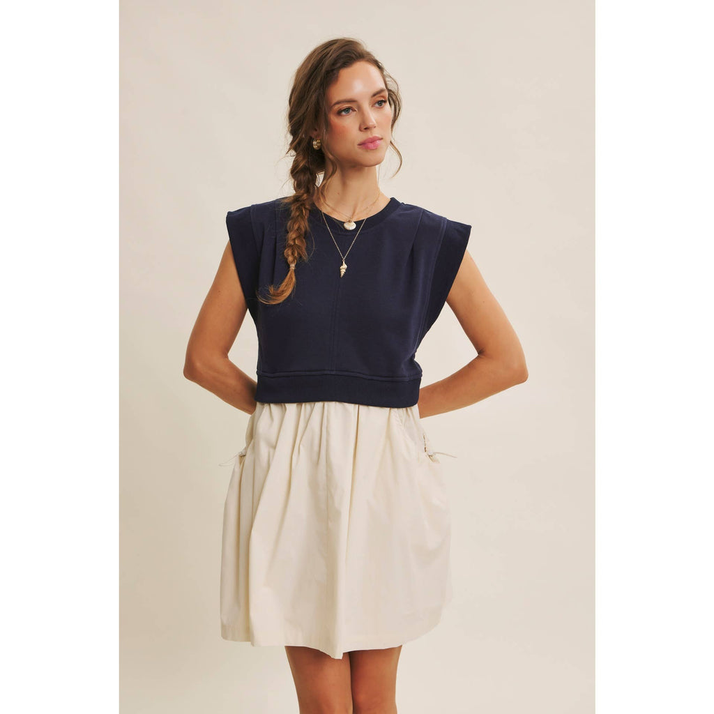 The Jaina Mixed Media Mini Dress