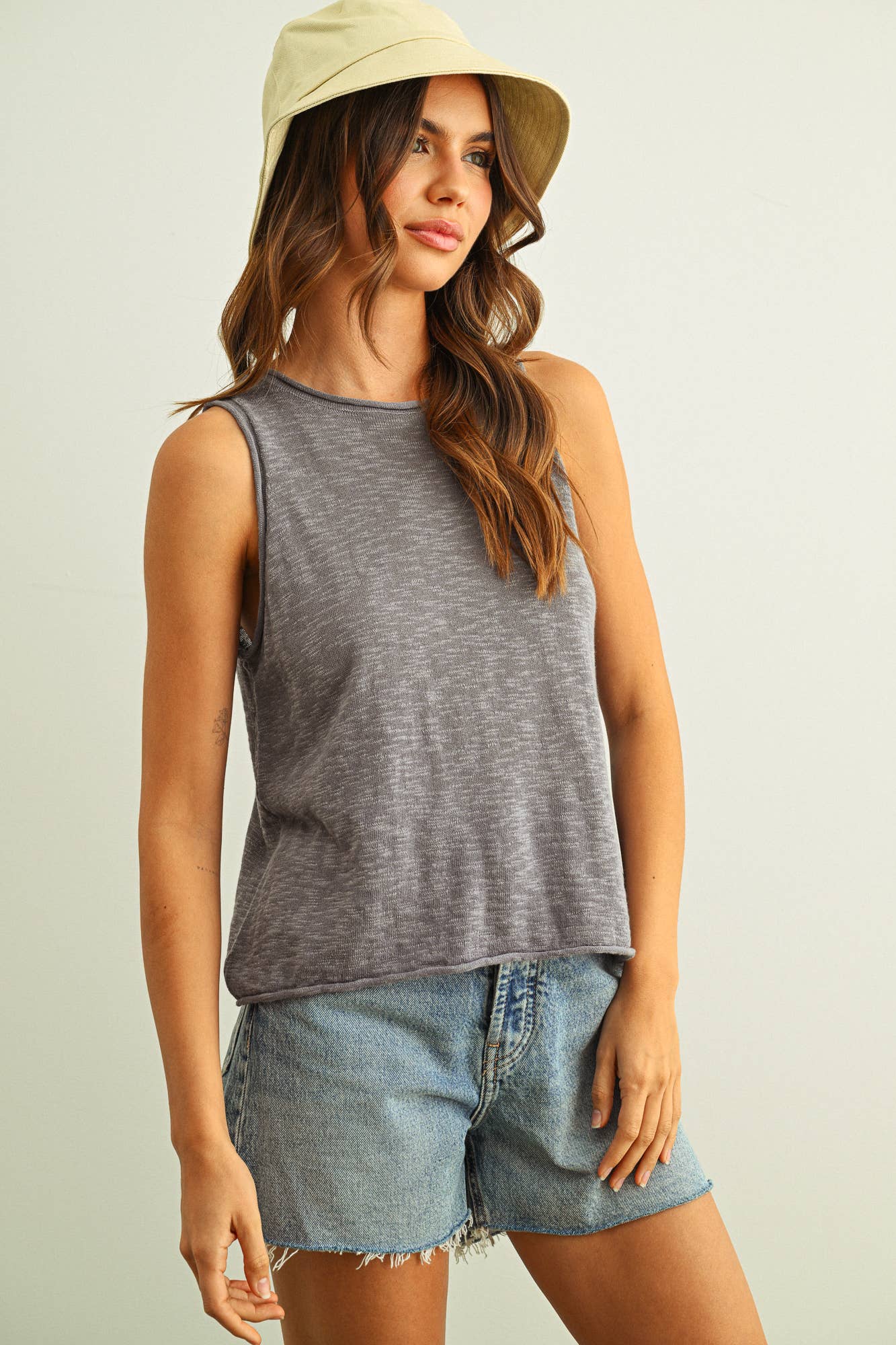 The Caitlin Sleeveless Slub Tank