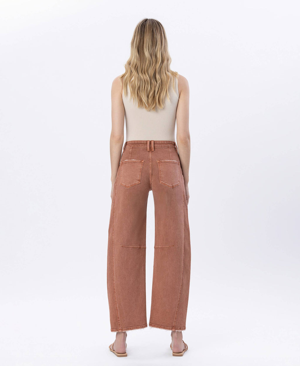 Copper High Rise Barrel Jeans