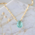 Aquamarine Quartz Pear Necklace