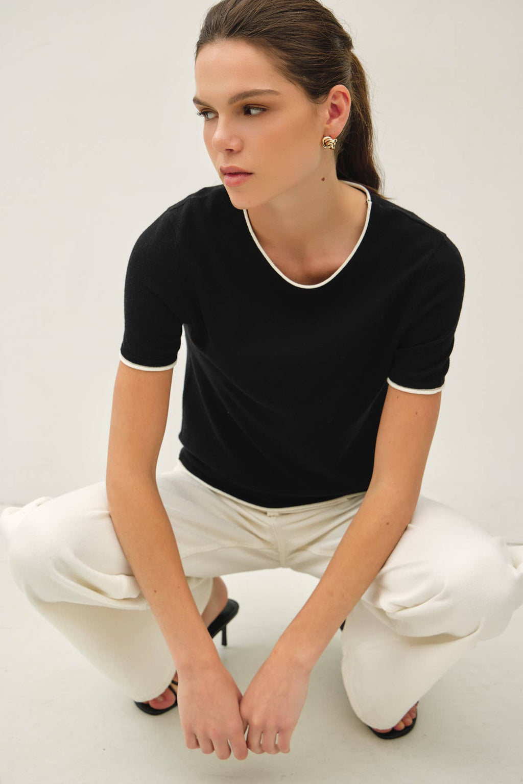 The Delaney Layered Look Short Sleeve Sweater