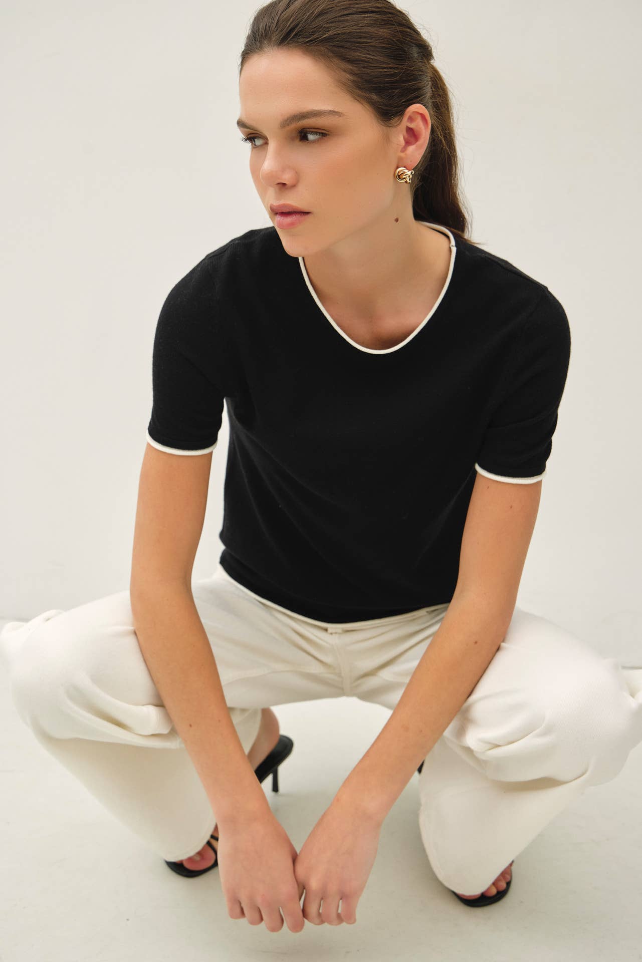 The Delaney Layered Look Short Sleeve Sweater