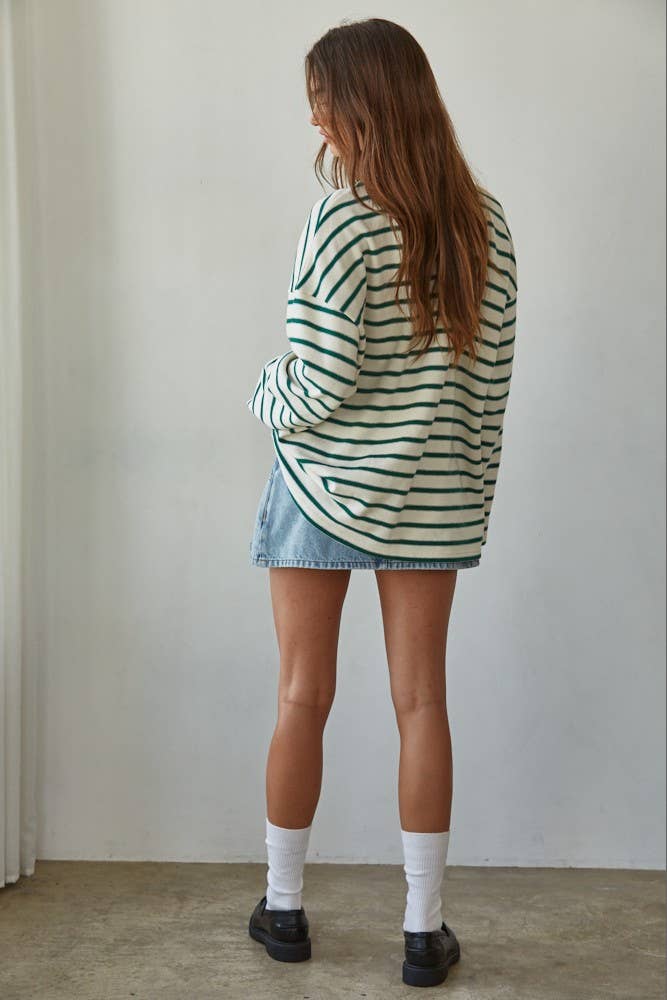 The Bonnie Striped Long Sleeve Sweatshirt