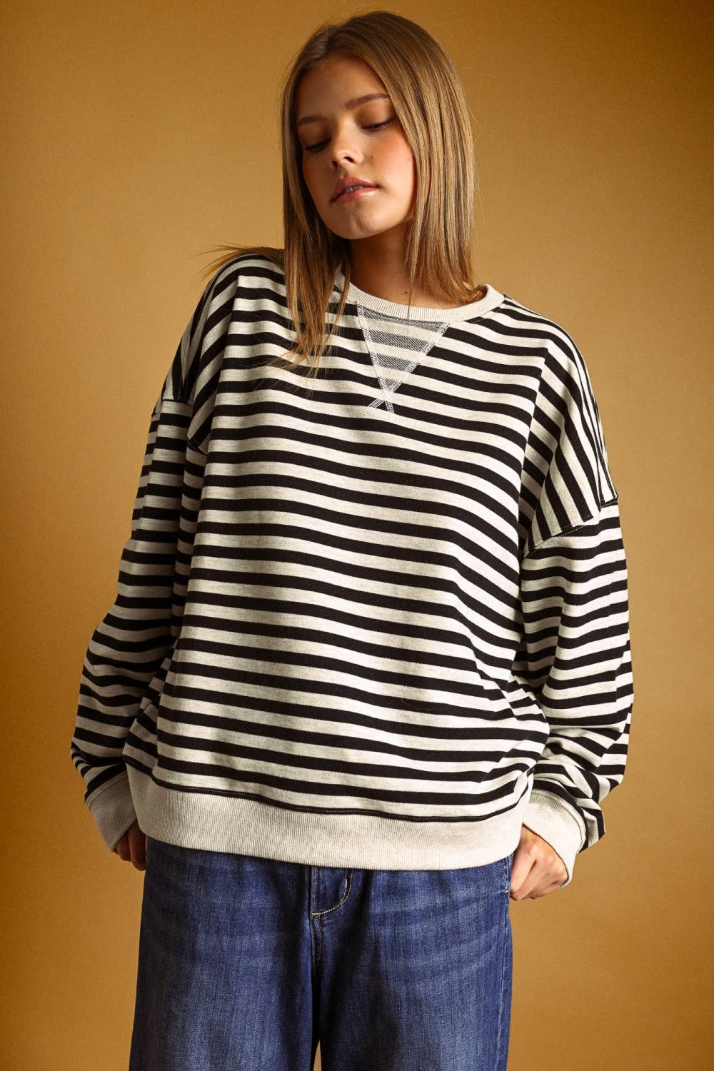 The Serena Striped Long Sleeve Sweatshirt