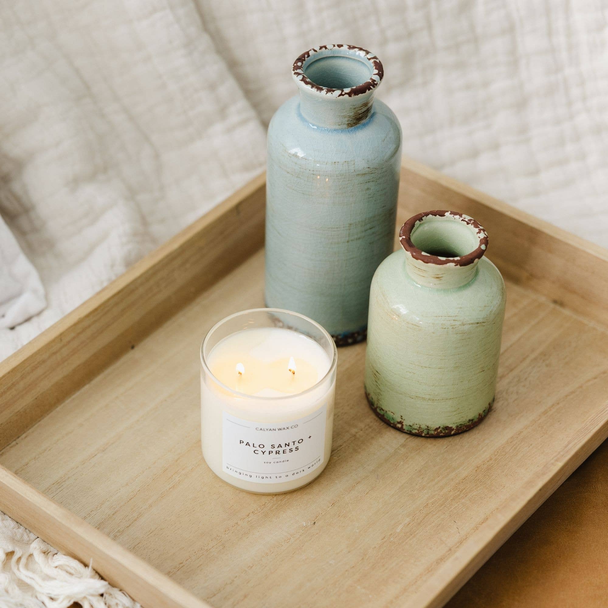 Palo Santo + Cypress - Glass Tumbler Soy Candle
