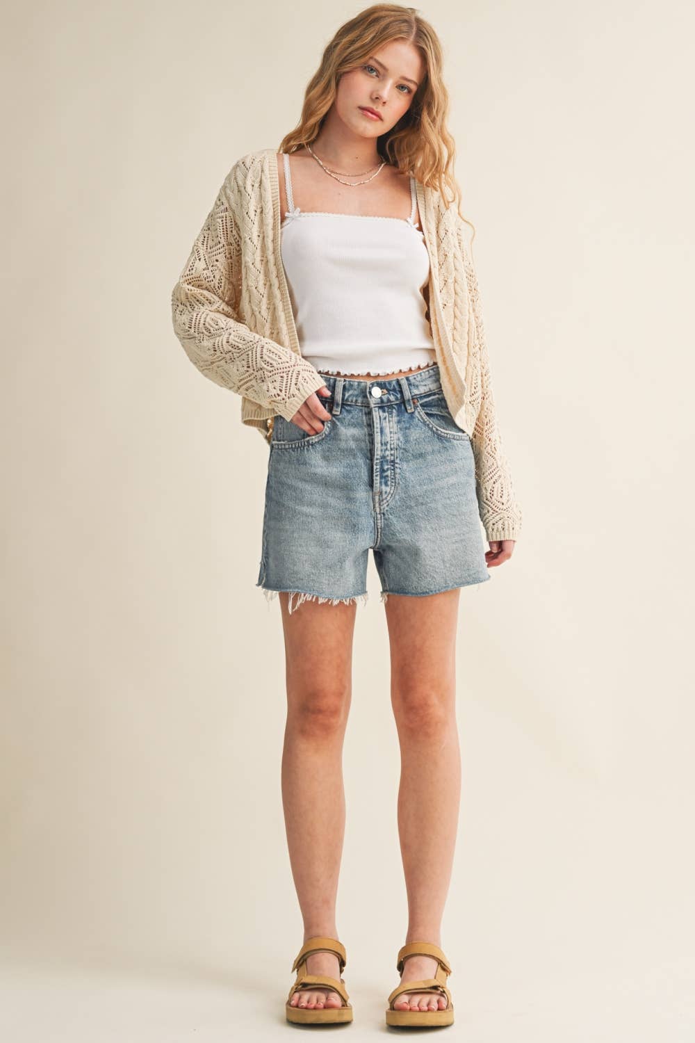 The Phoebe Lightweight Cable Knit Cadigan