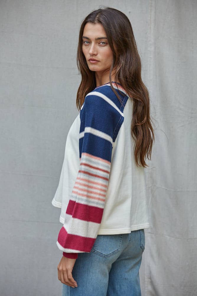 The Layla Multi Color Striped Long Sleeve Top