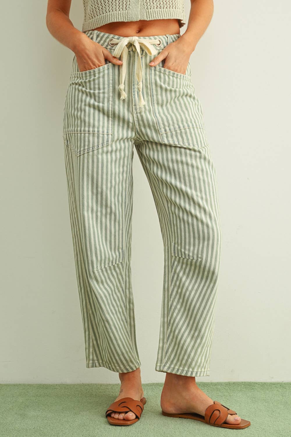The Stassi Stripe Barrel Pants