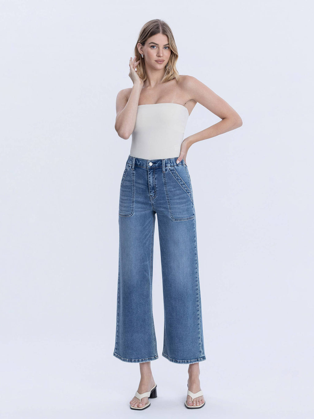 Serendipity Light High Rise Baggy Wide Jeans