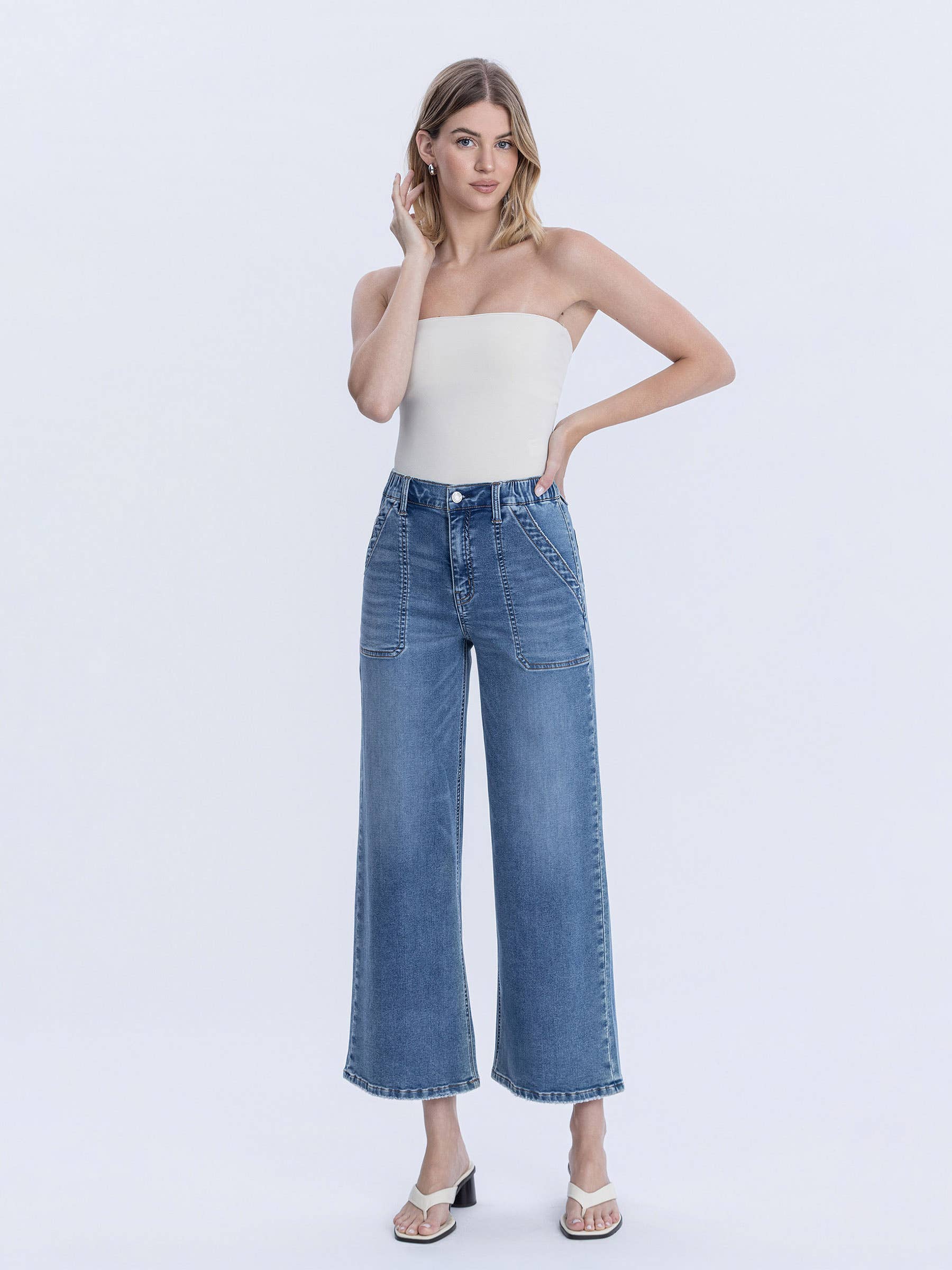 Serendipity Light High Rise Baggy Wide Jeans