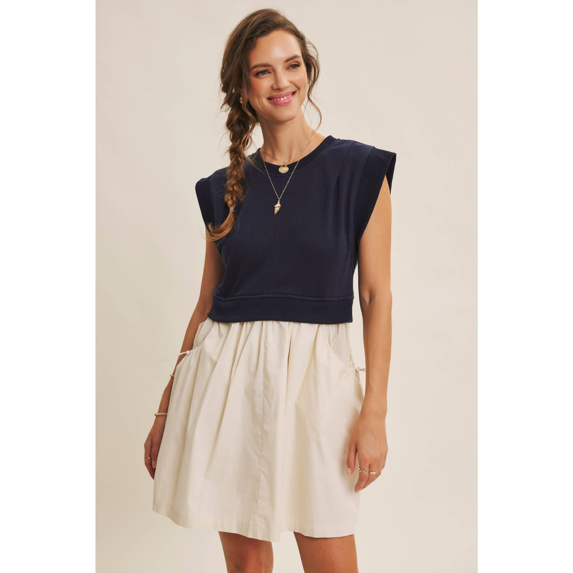 The Jaina Mixed Media Mini Dress