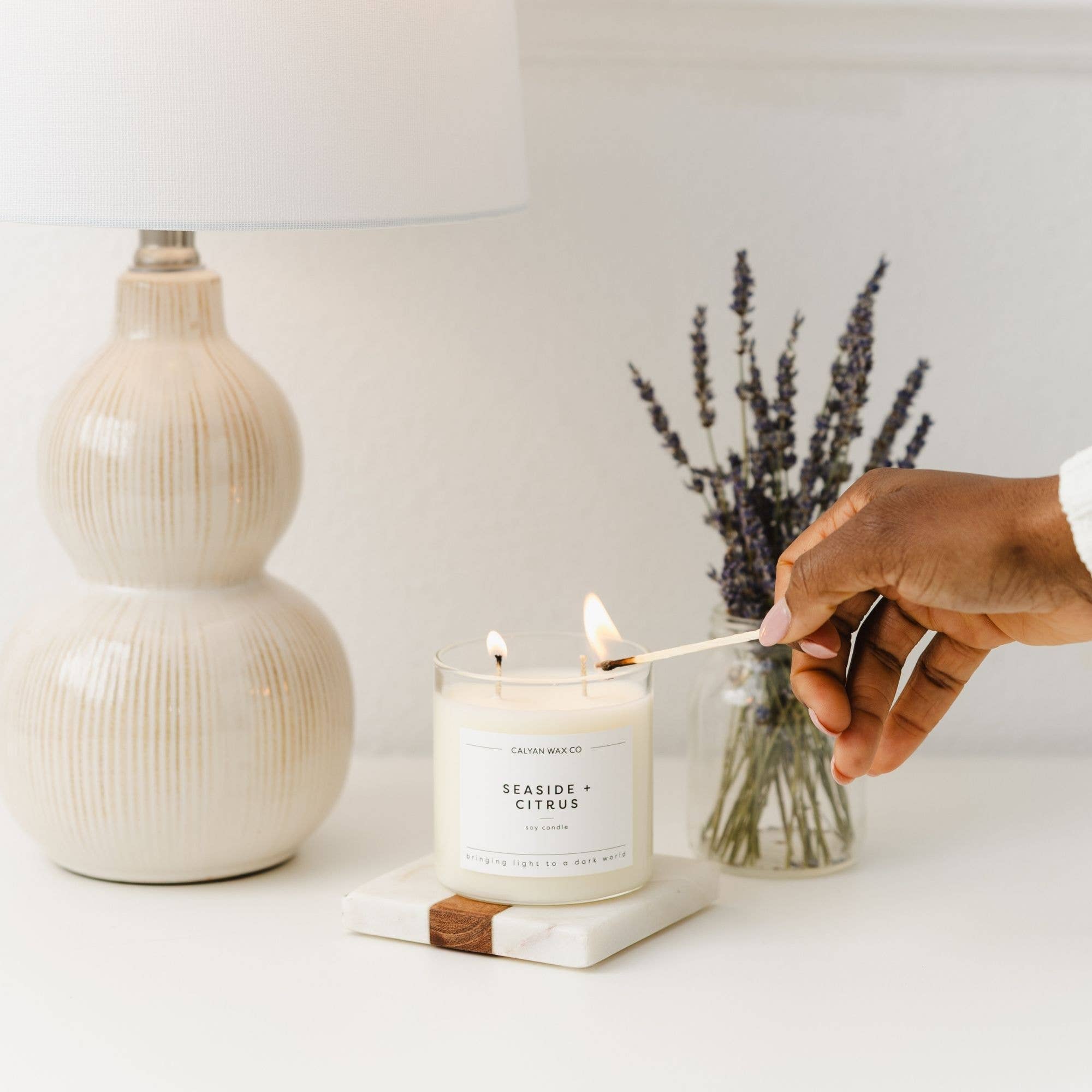Seaside + Citrus - Glass Tumbler Soy Candle