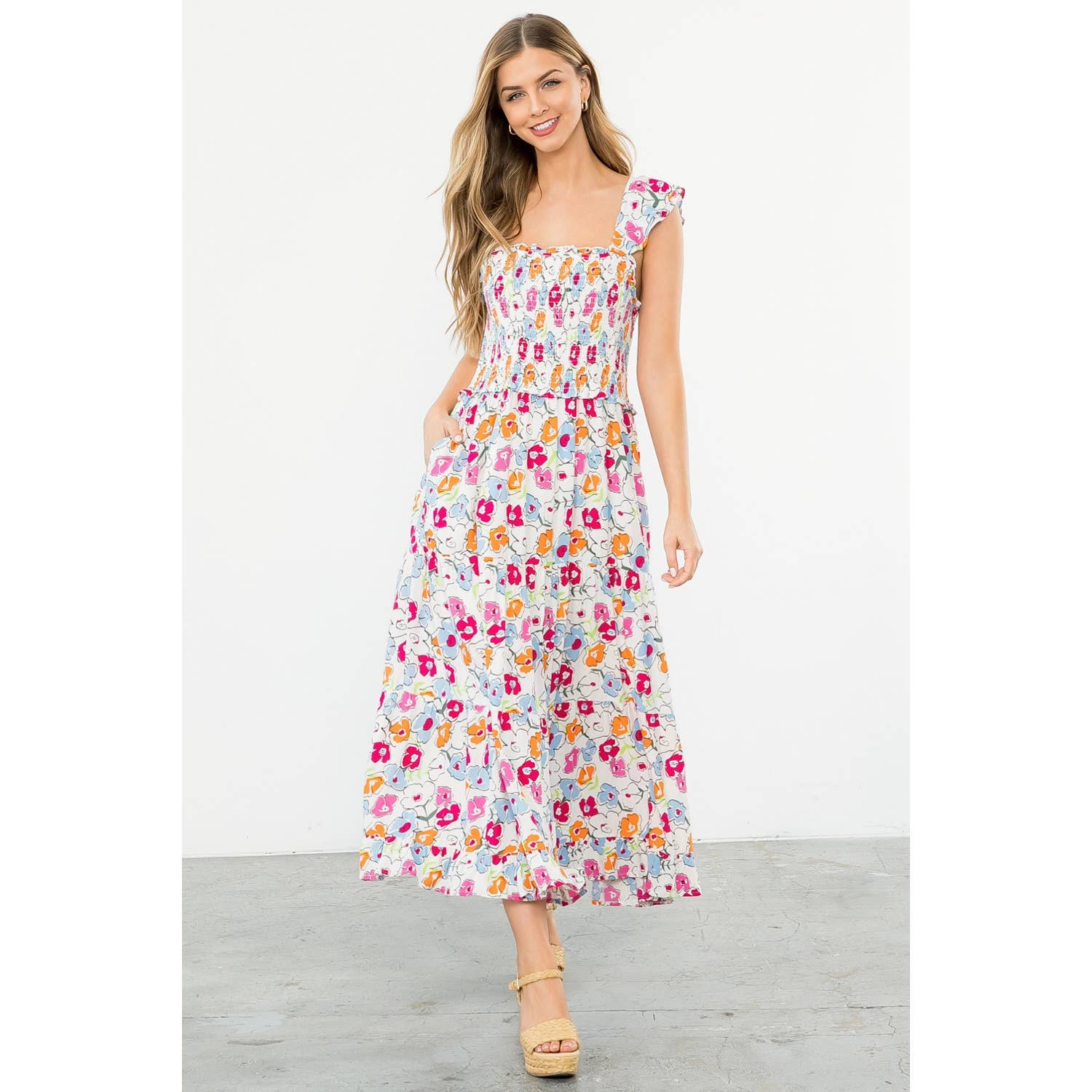 The Vanessa Flower Print Maxi Dress