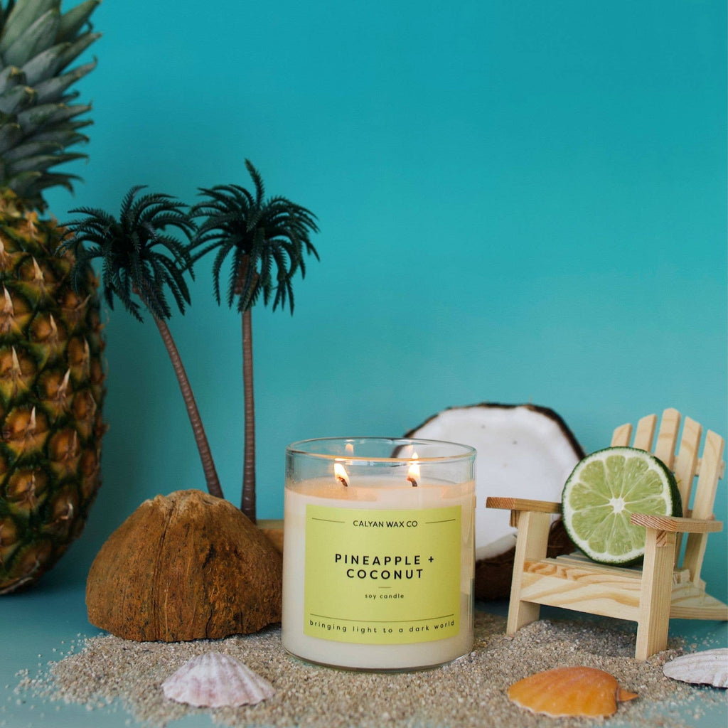 Pineapple + Coconut - Clear Glass Tumbler Soy Candle