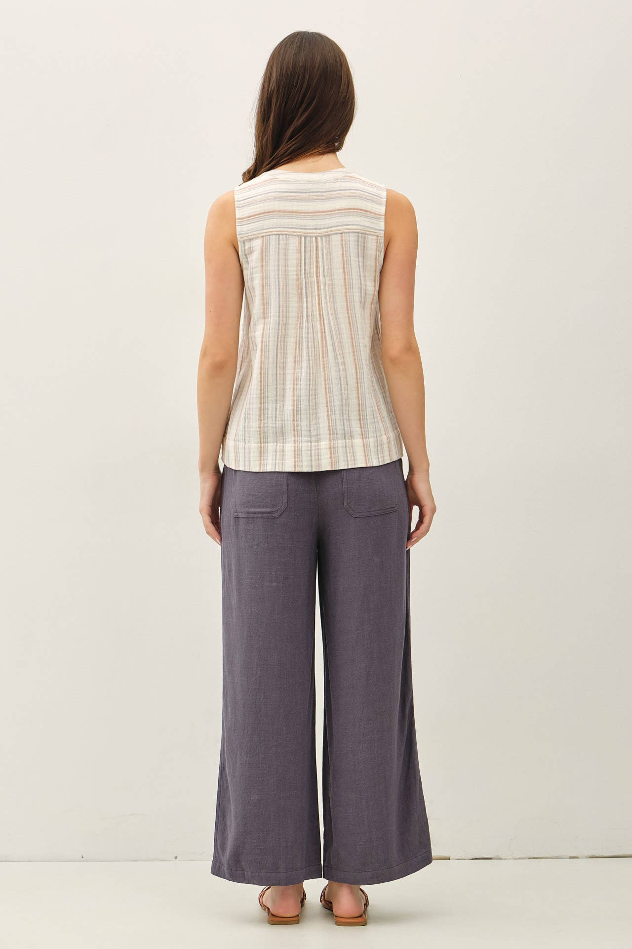The Addison Striped Gauze Woven Top