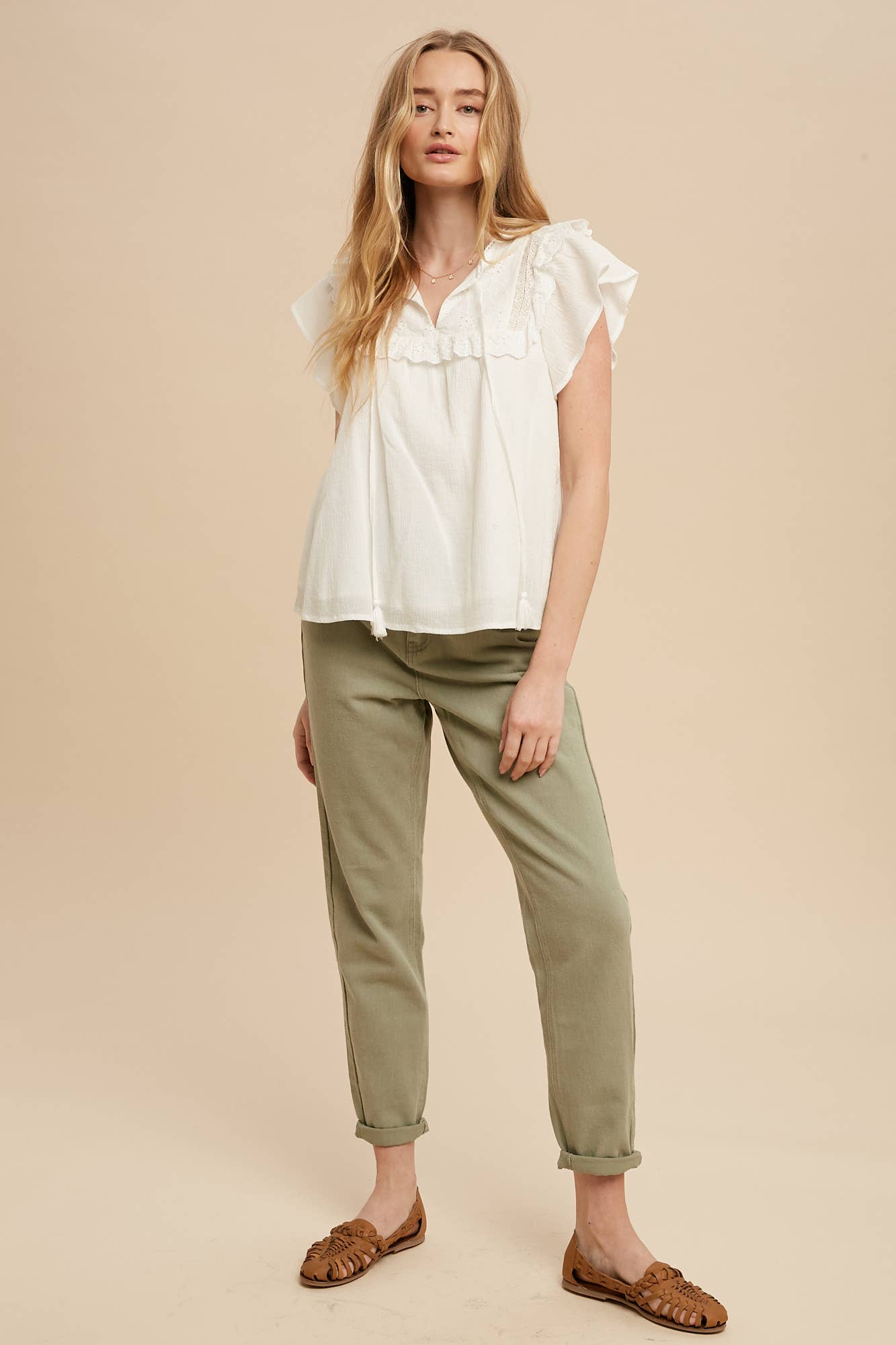 The Mila Flutter Sleeve Top