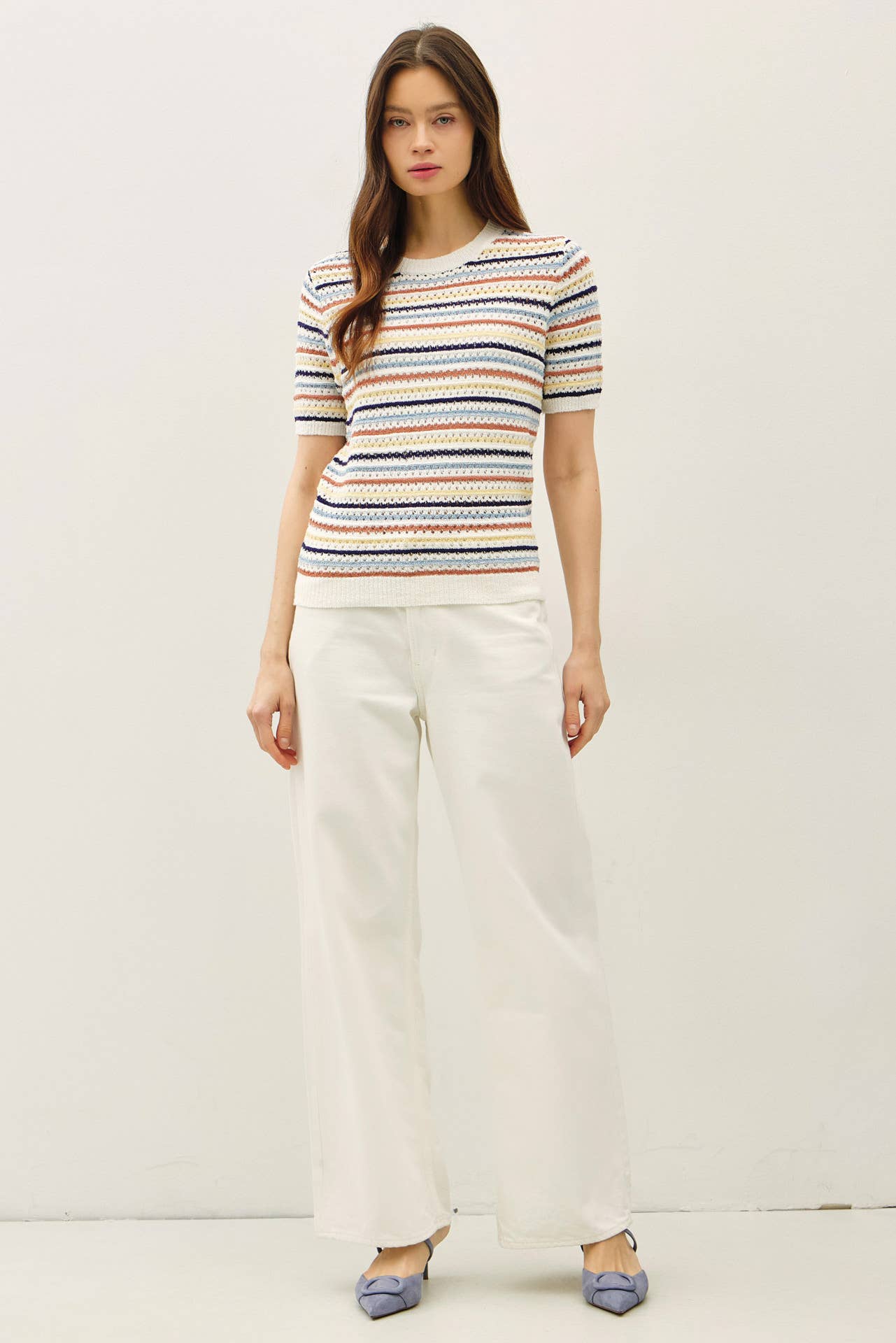 The Dakota Multi Color Stripe Textured Sweater