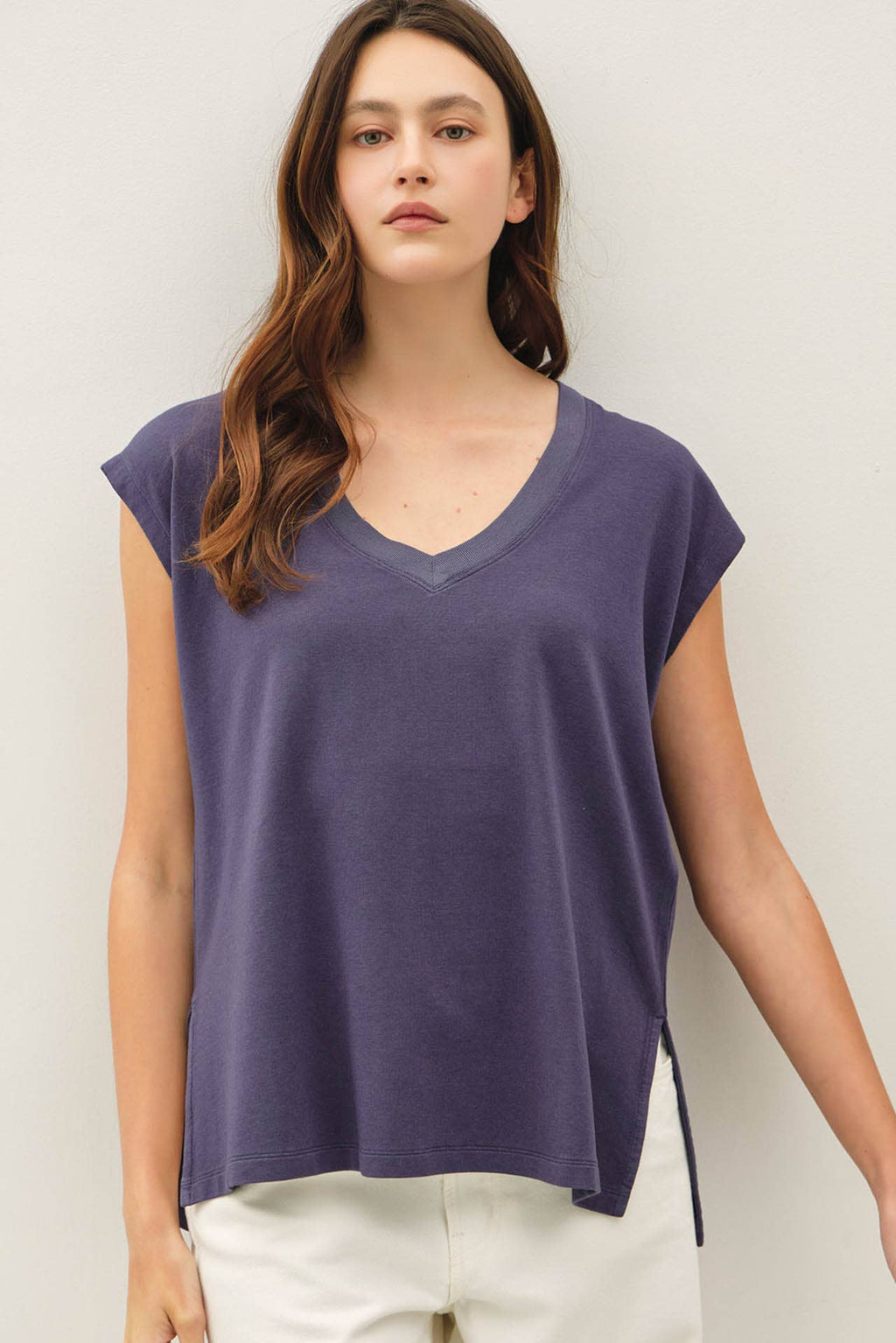 The Georgia Sleeveless French Terry Top
