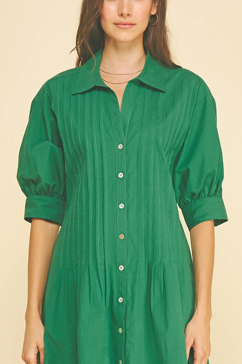 The Priscilla Tucked Detail Mini Dress