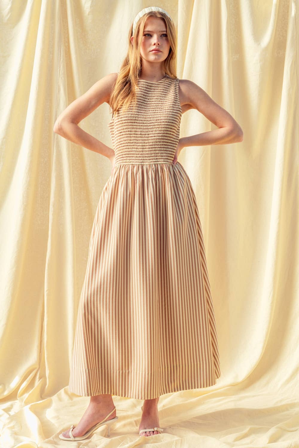 The Cate Striped Smocked Dress