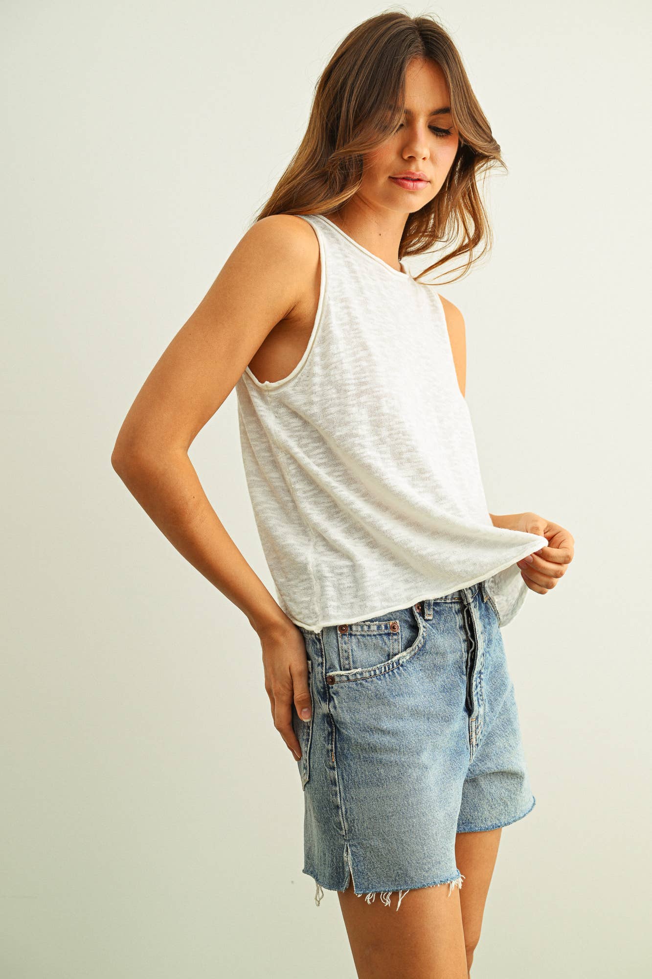 The Caitlin Sleeveless Slub Tank