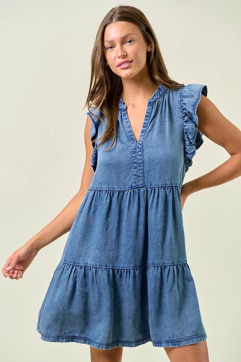 The Brooklyn Tencel Ruffle Mini Dress