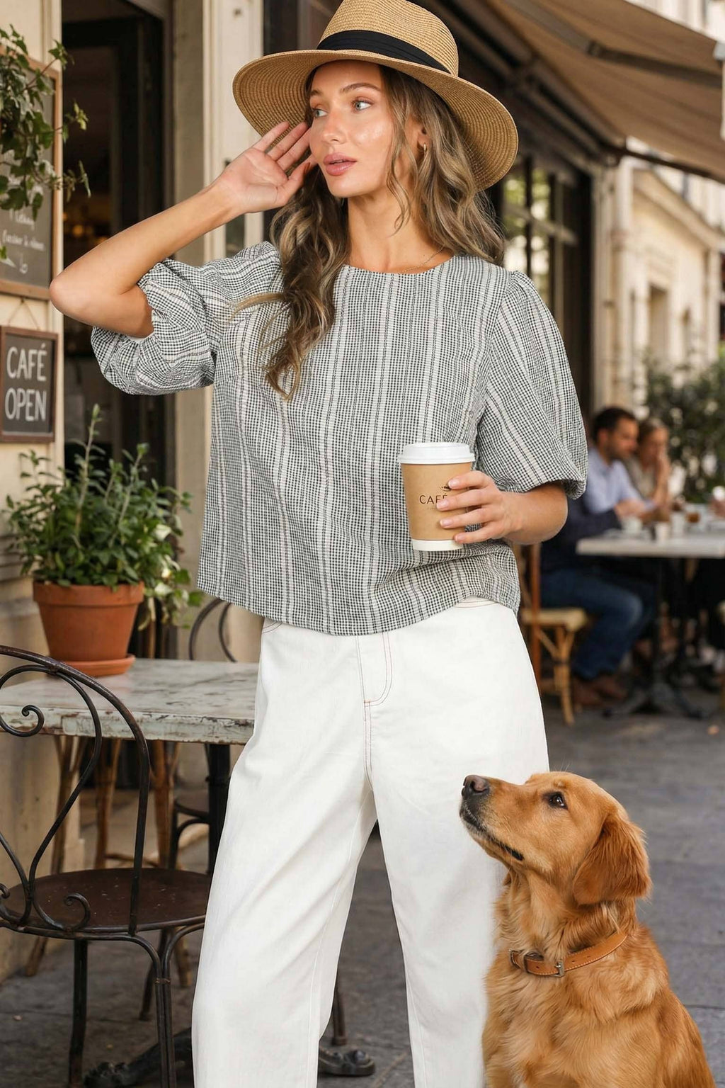 The Josie 2 Bow Accent Plaid Top
