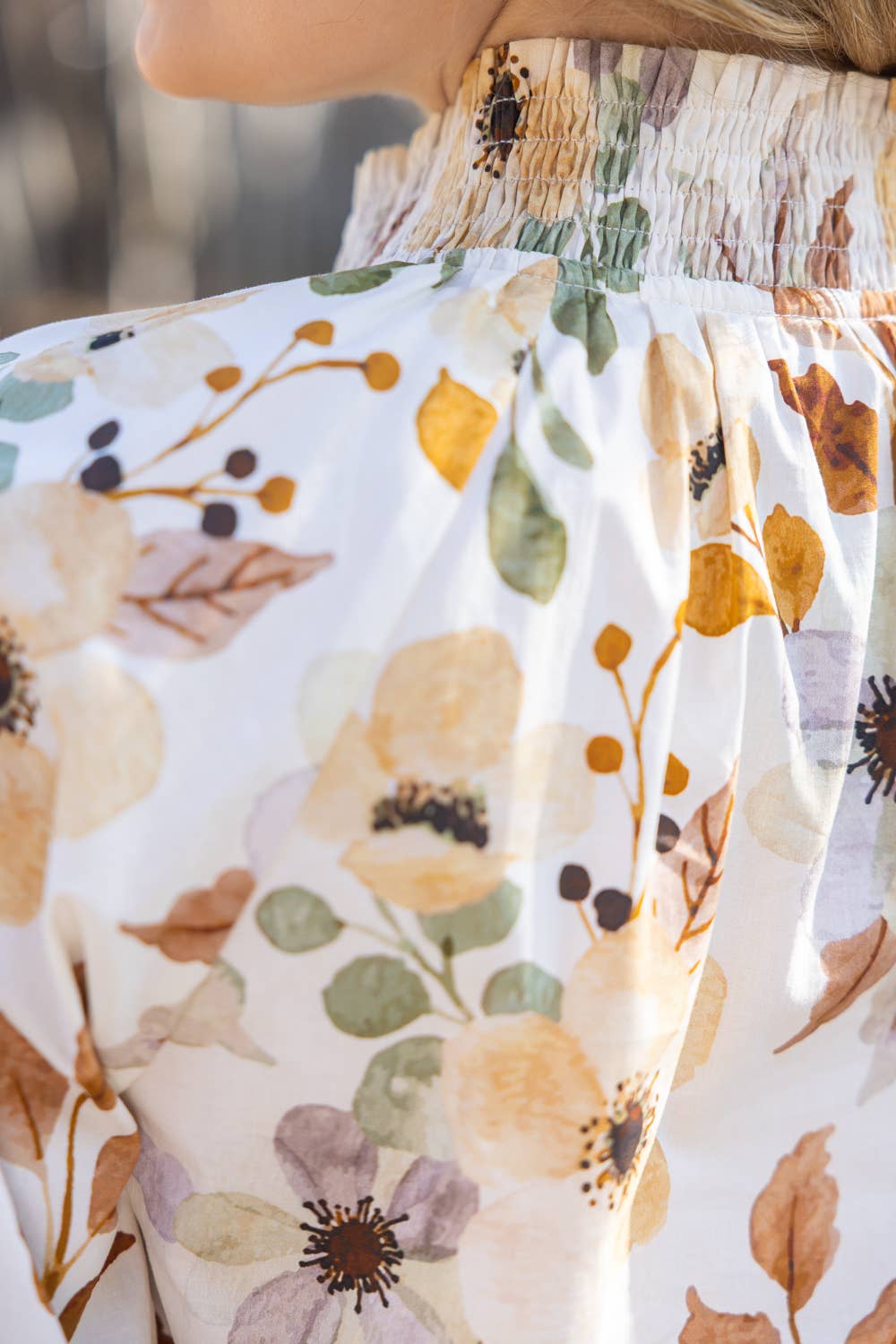 The Claire SS Smocked Neck Top