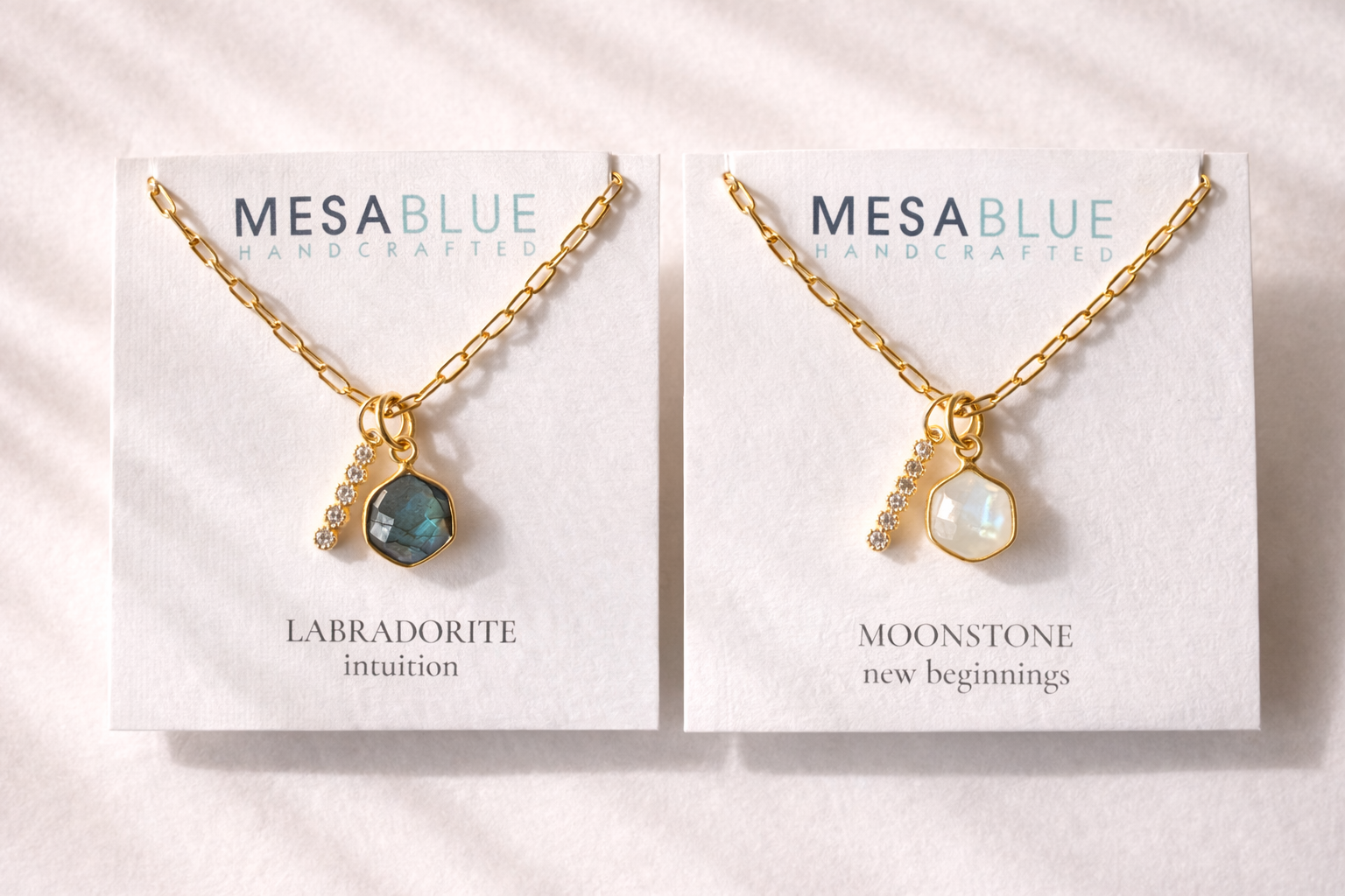 Oasis Stone Duo Drop Necklace