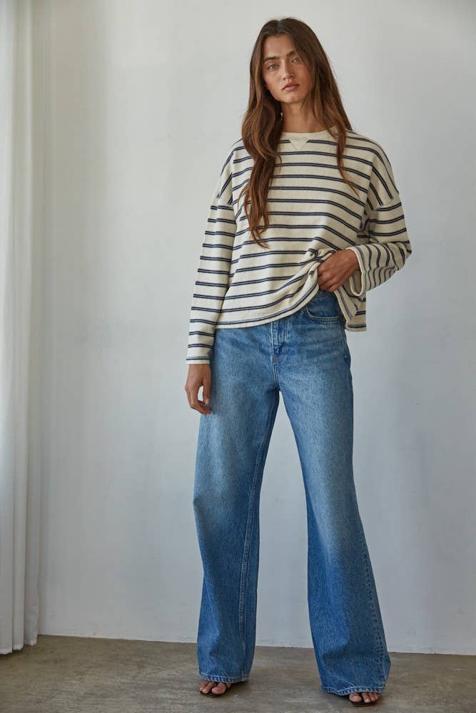 The Talie Striped Long Sleeve Sweatshirt