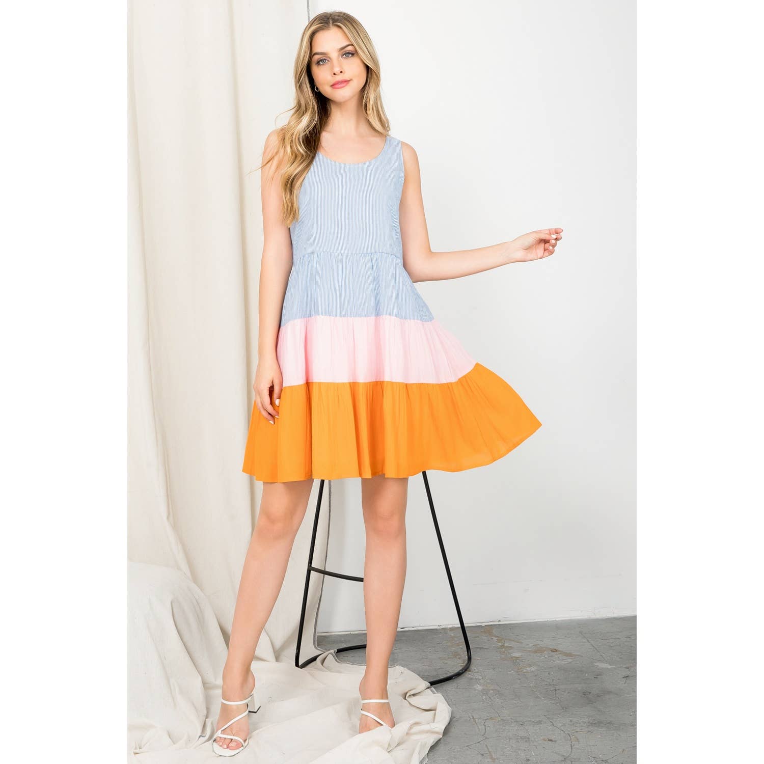 The Giselle Stripe Tiered Tank Dress