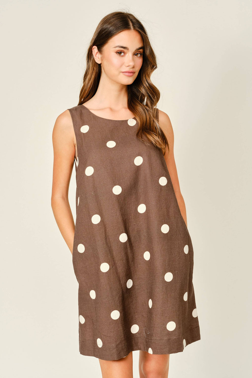 The Kyra Polka Dot Sleeveless Dress