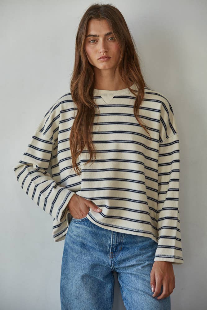 The Talie Striped Long Sleeve Sweatshirt