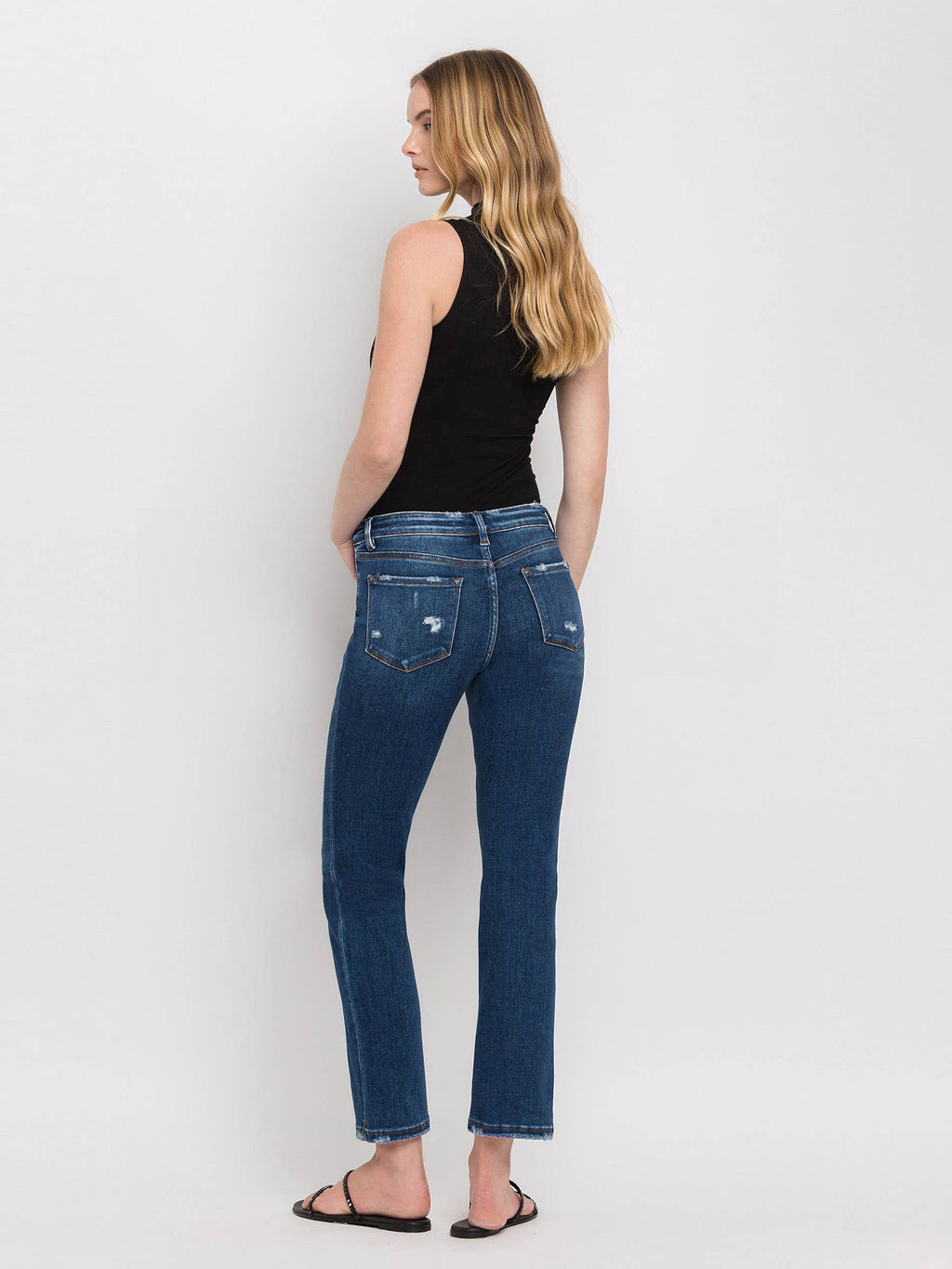 Wax Plant Mid Rise Ankle Straight Jeans