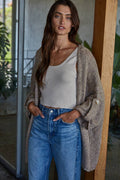 The Holly Folded Quarter Sleeve Open Front Cardigan