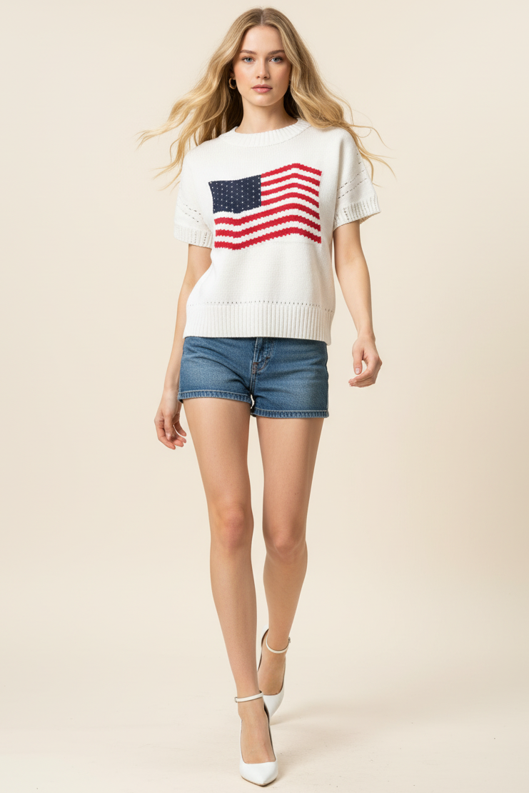 The Gretchen American Flag Sweater