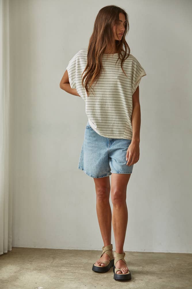 The Felicity Striped Short Sleeve Top