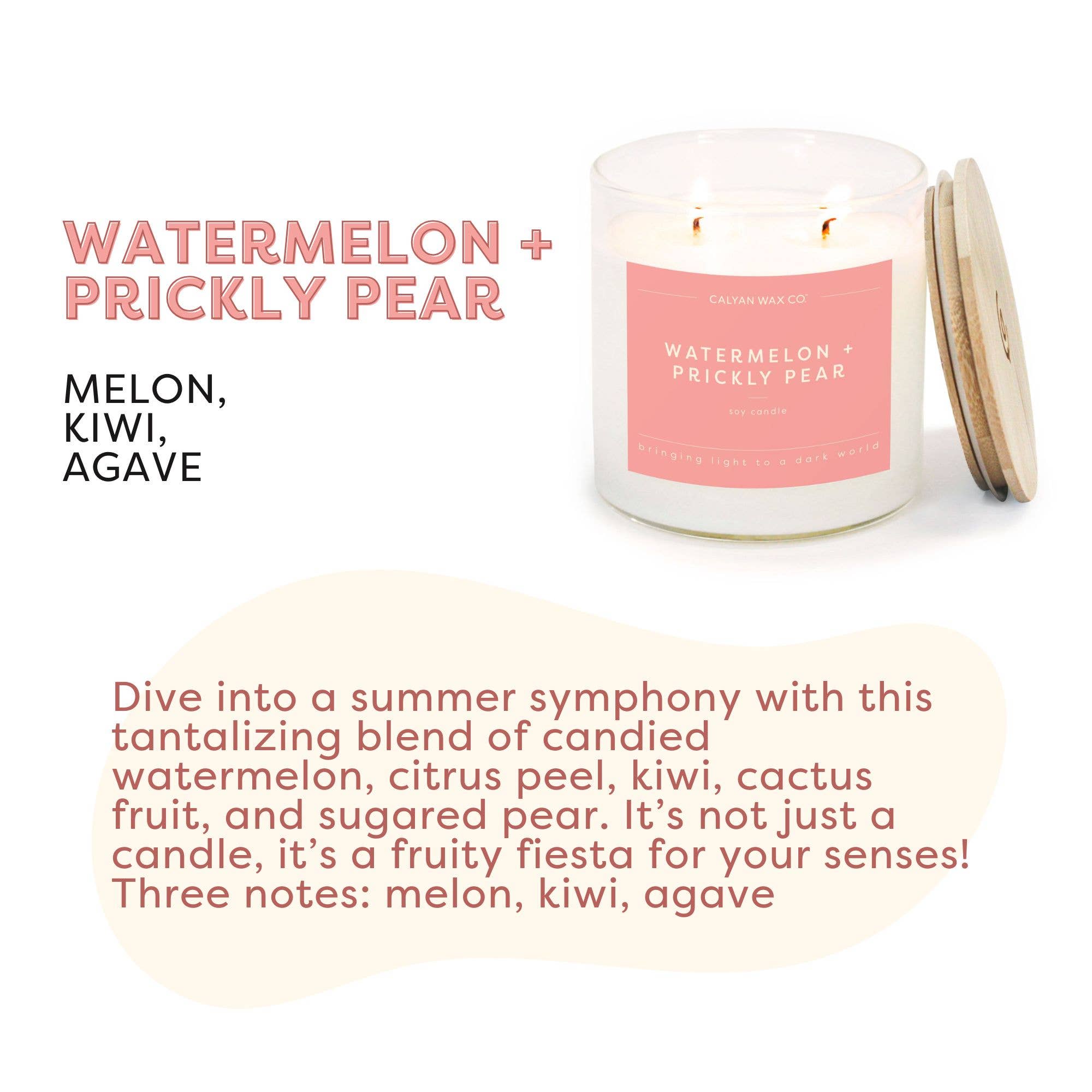 Watermelon + Prickly Pear - Clear Glass Tumbler Soy Candle