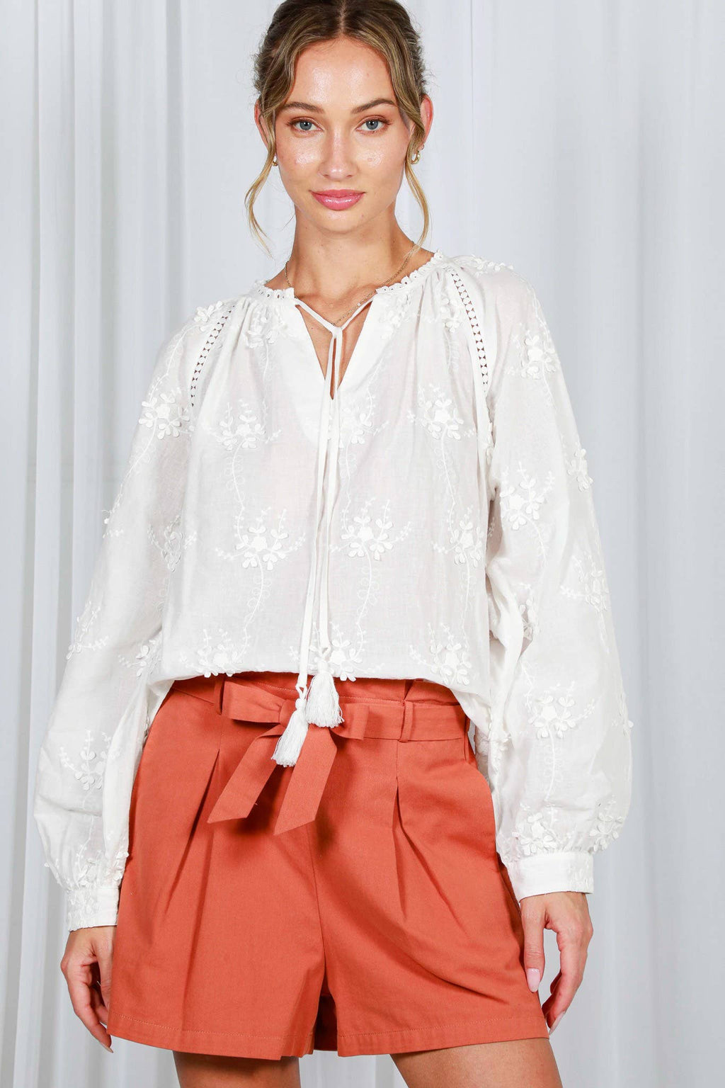 The Ciara 3D Floral Embroidered Top