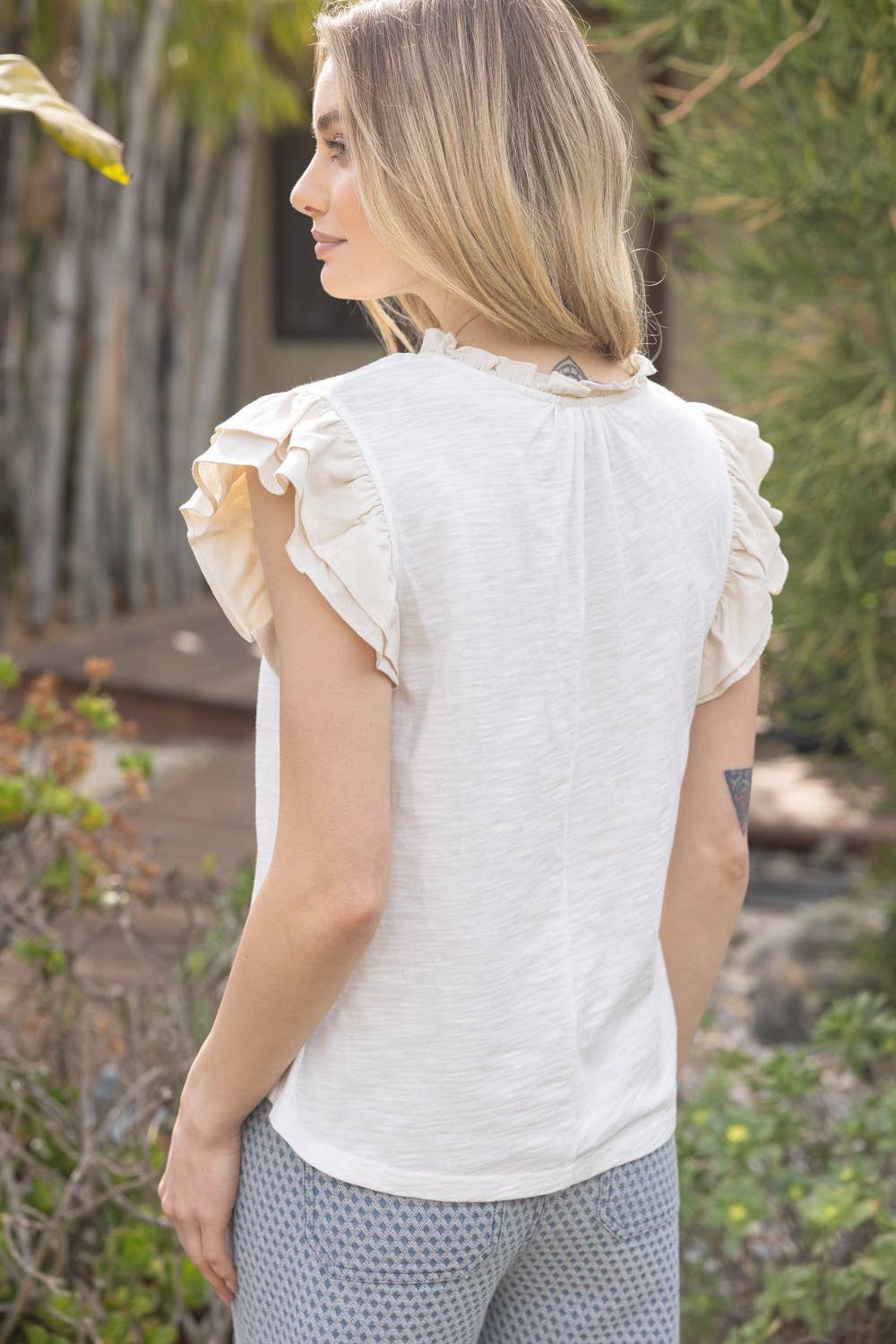 The Natalie Ruffle Sleeve Top