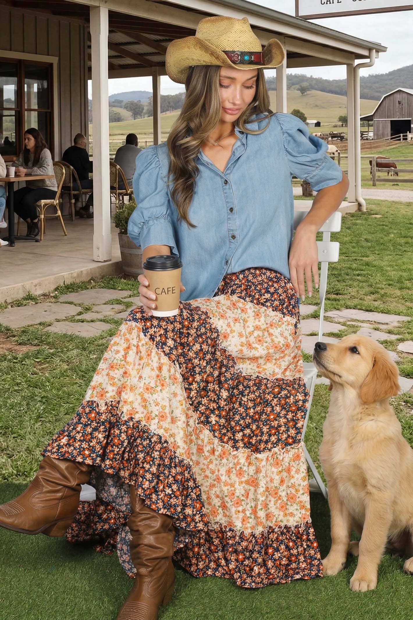 The Juliana Collared Chambray Denim Shirt