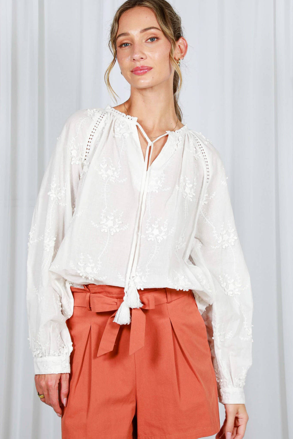 The Ciara 3D Floral Embroidered Top