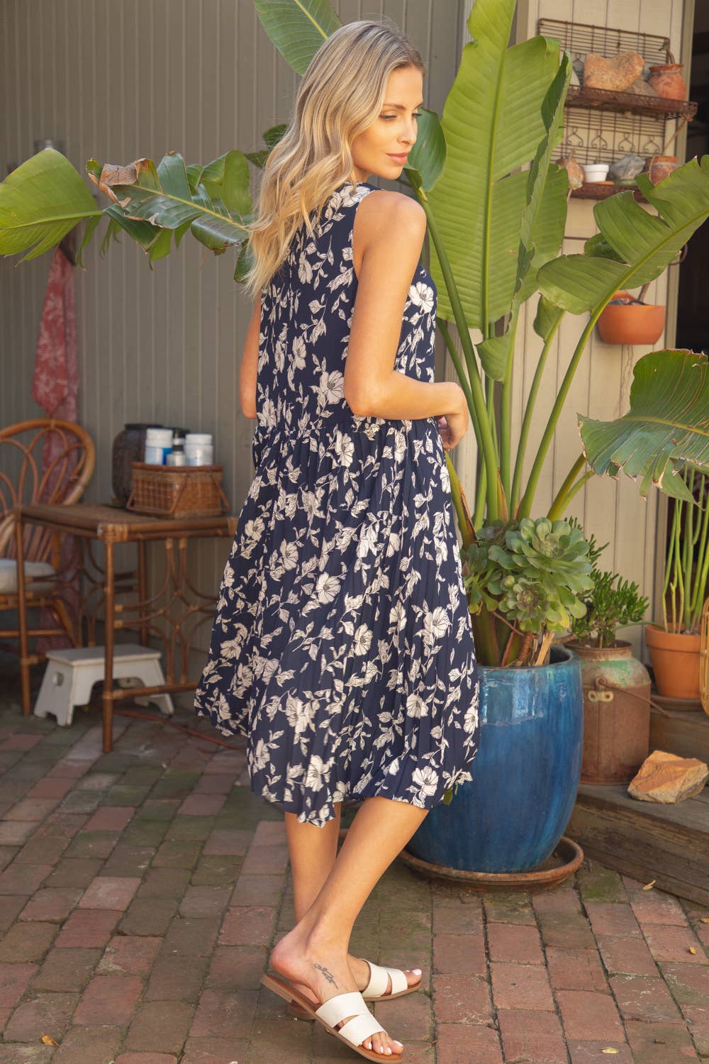 The Jada Pleated Floral Dress