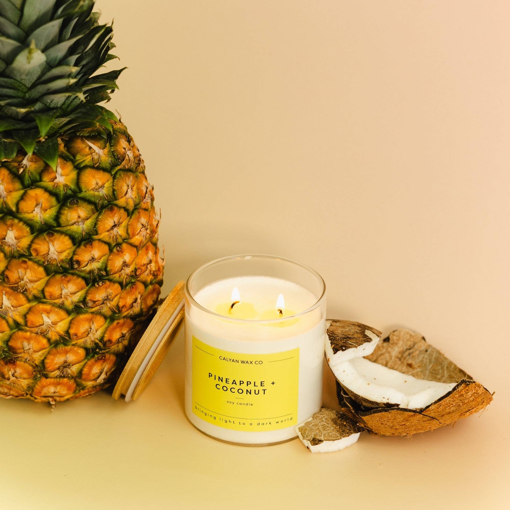 Pineapple + Coconut - Clear Glass Tumbler Soy Candle