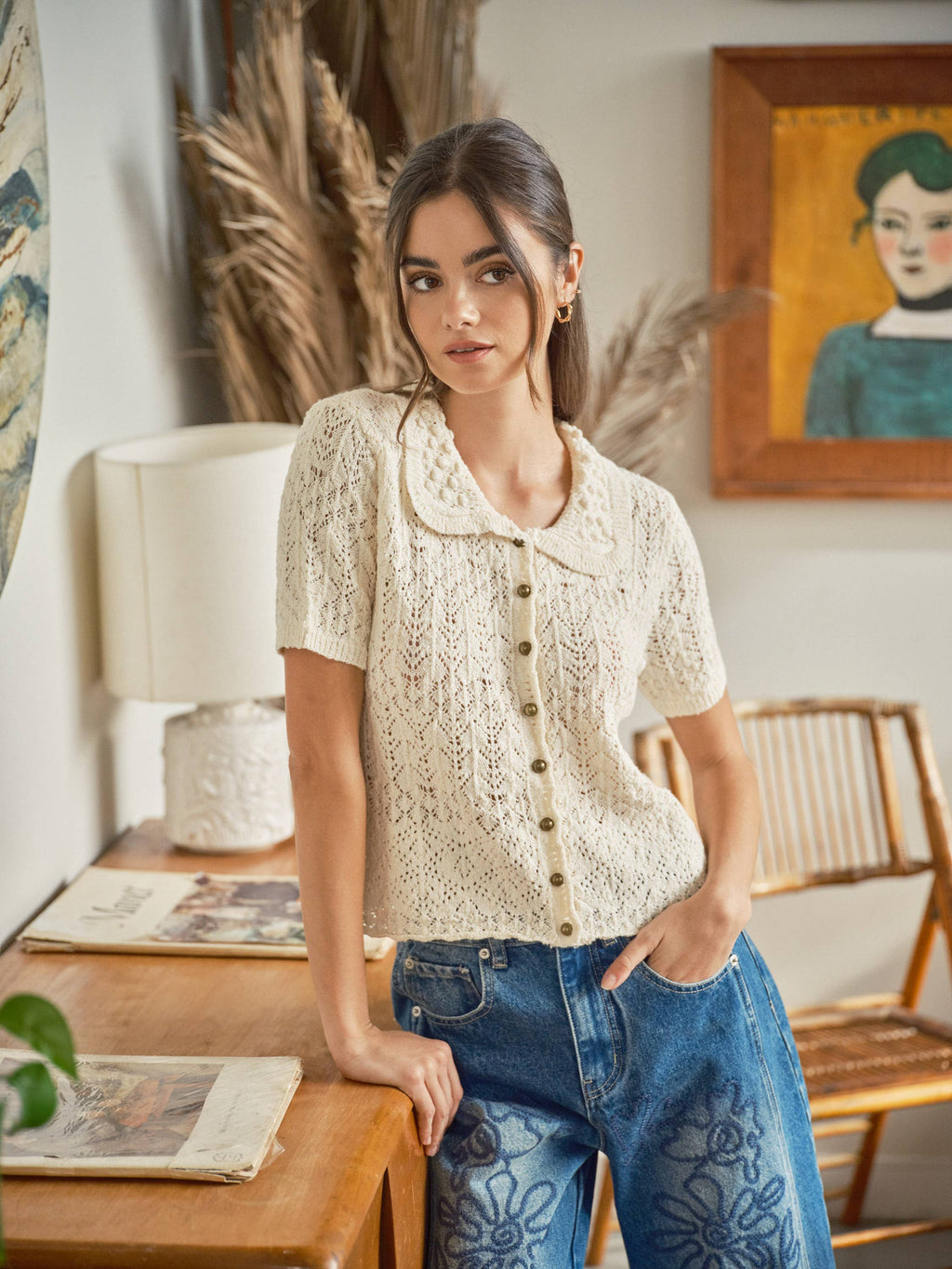 The Kaia Collared Short Sleeve Cardigan